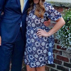 Blue and white beautiful crochet dress. worn once